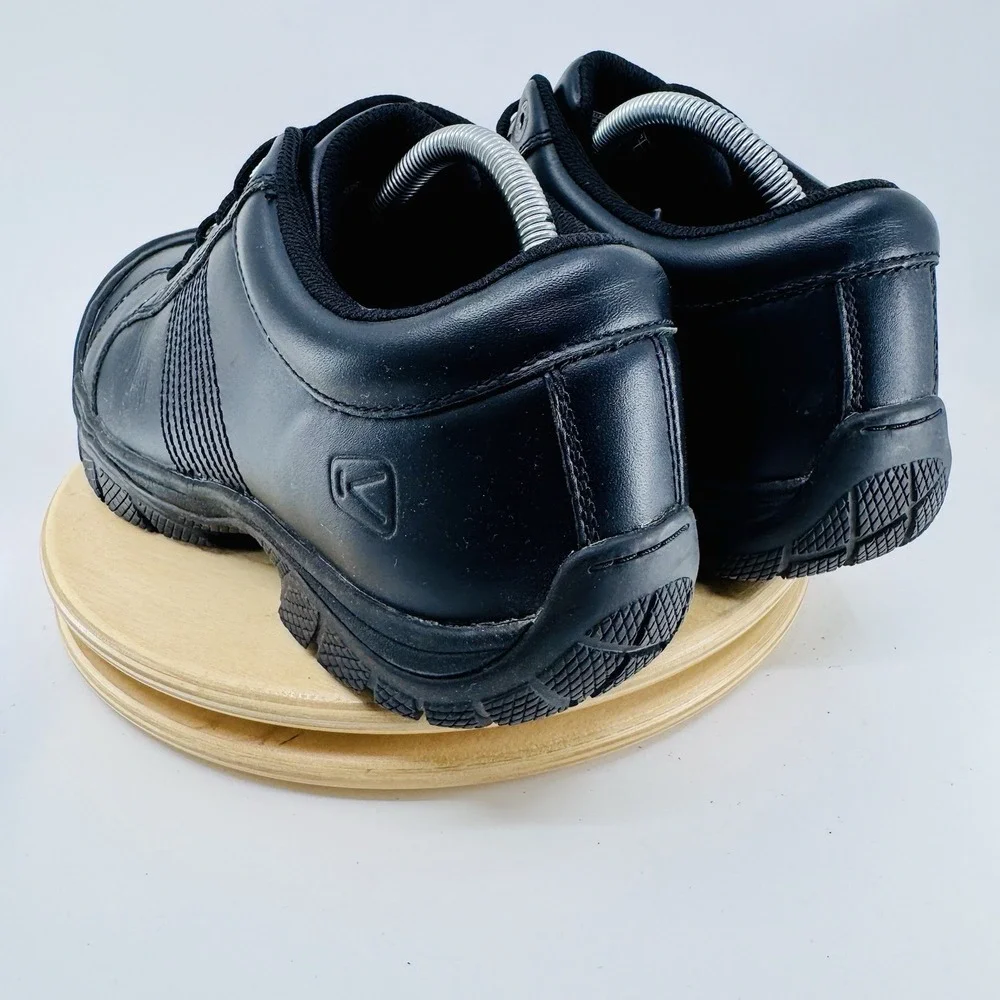 KEEN PTC Oxford Work Shoes Mens 11 Black Leather Slip Resistant Comfort